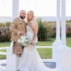 Lauren and Jordan Wedding at The Waterside. Picture in the wedding garden bandstand